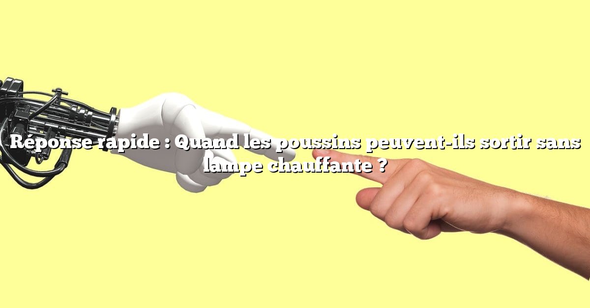 Réponse rapide : Quand les poussins peuvent-ils sortir sans lampe chauffante ?